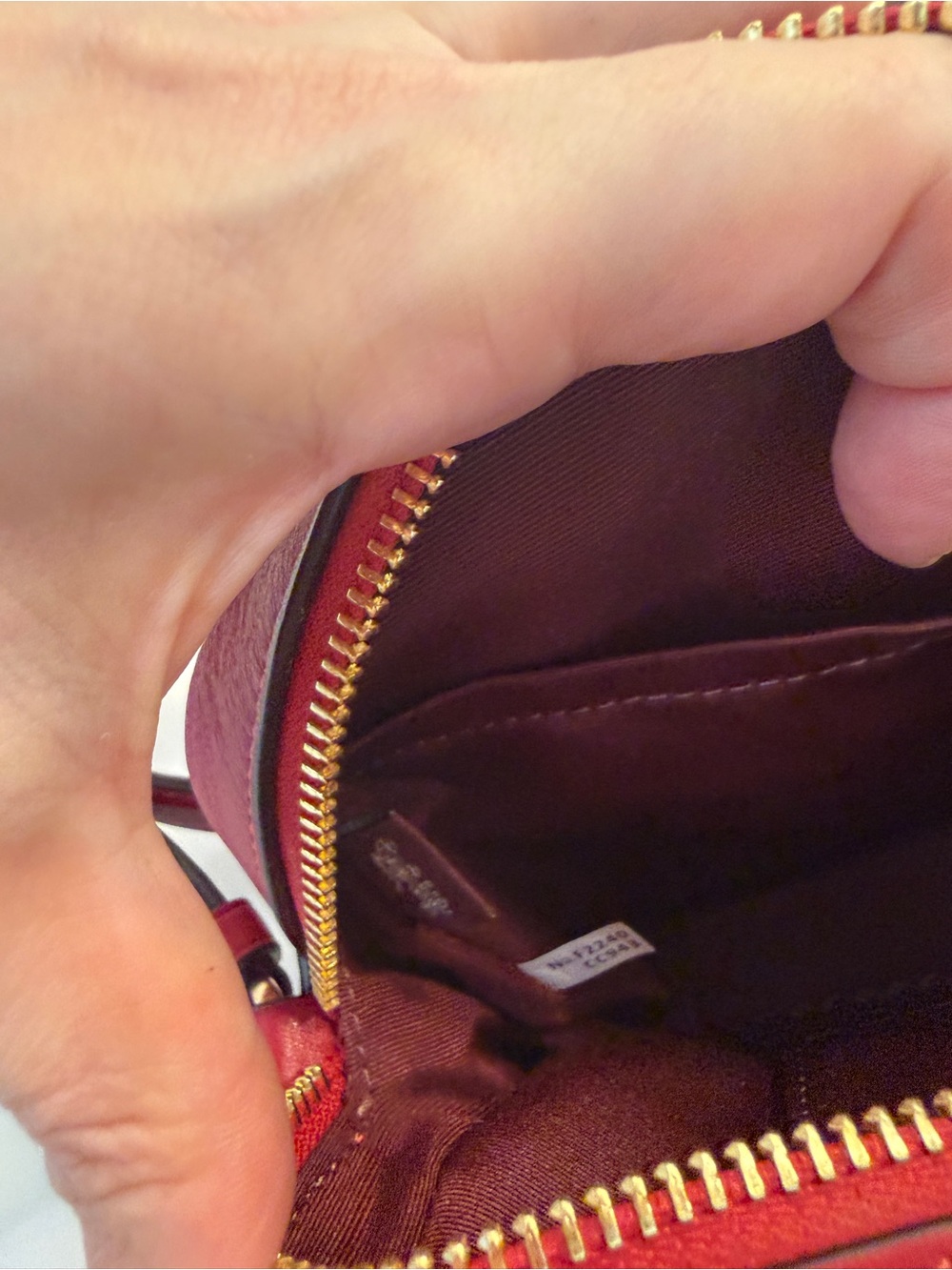 Coach Red Signature Embossed Crossbody Bag - Picture 7 of 16